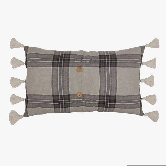 Plaid Farmhouse Linen Throw Pillow Cover - Picture 4 of 4